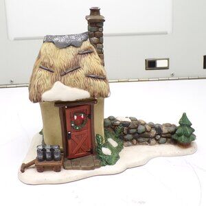 O'well Milk House Thatched Roof Porcelain Christmas Village Accessory